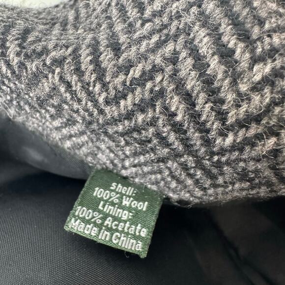 J. Crew Sport Coat Men's 44 Long Herringbone Wool Overcoat Blazer Elbow Patches - Picture 9 of 11